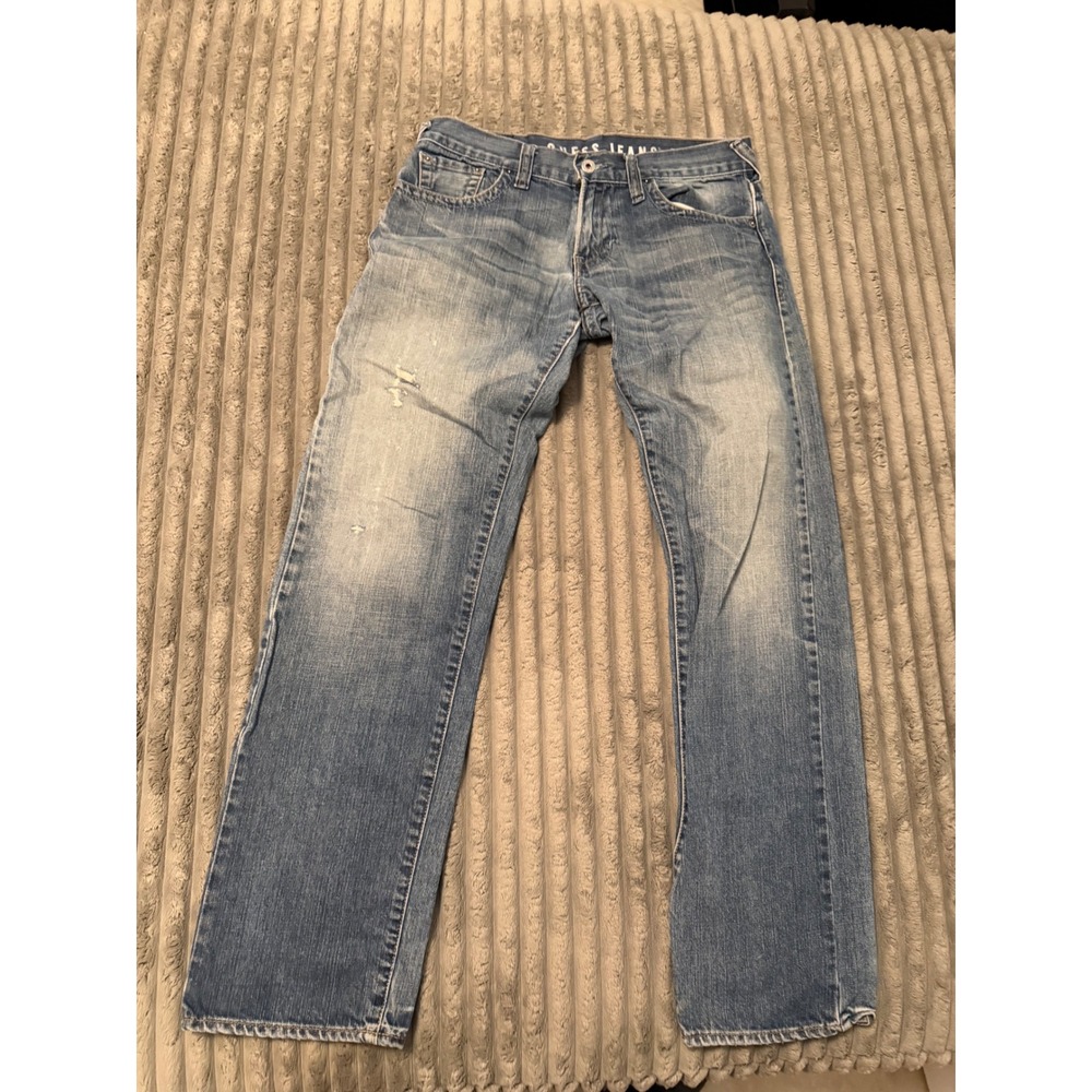 Guess‎ Jeans Rebel Straight Leg Mens 30 Medium Wash Blue Denim Cotton JA5118
